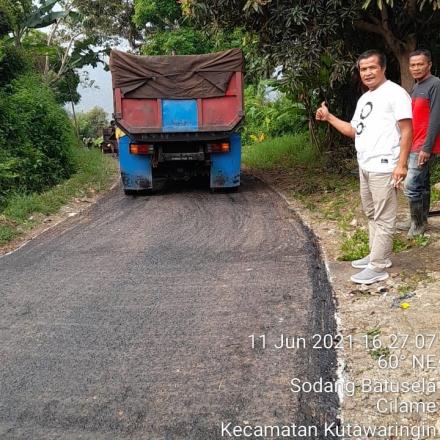 Rehabilitasi Jalan Kabupaten sodang - batusela di wilayah Desa Cilame